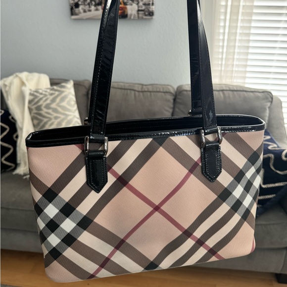 Burberry Leather-Trimmed Supernova Check Tote - Picture 2 of 5